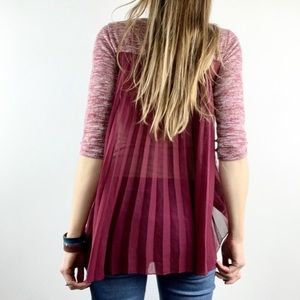 FLASHING LIGHTS | Dual Fabric Sheer Back Sweater